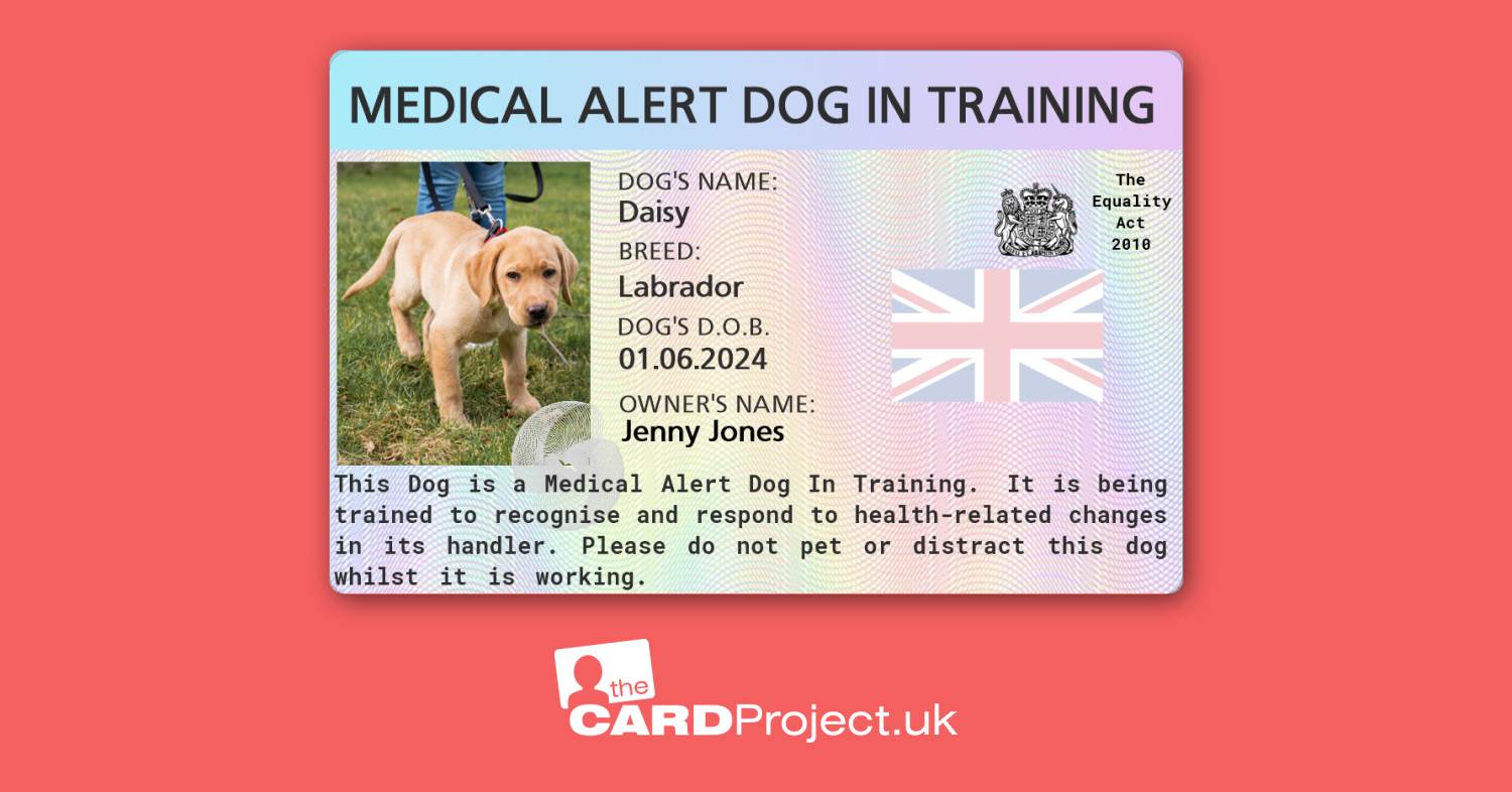 Medical Alert Dog In Training Card